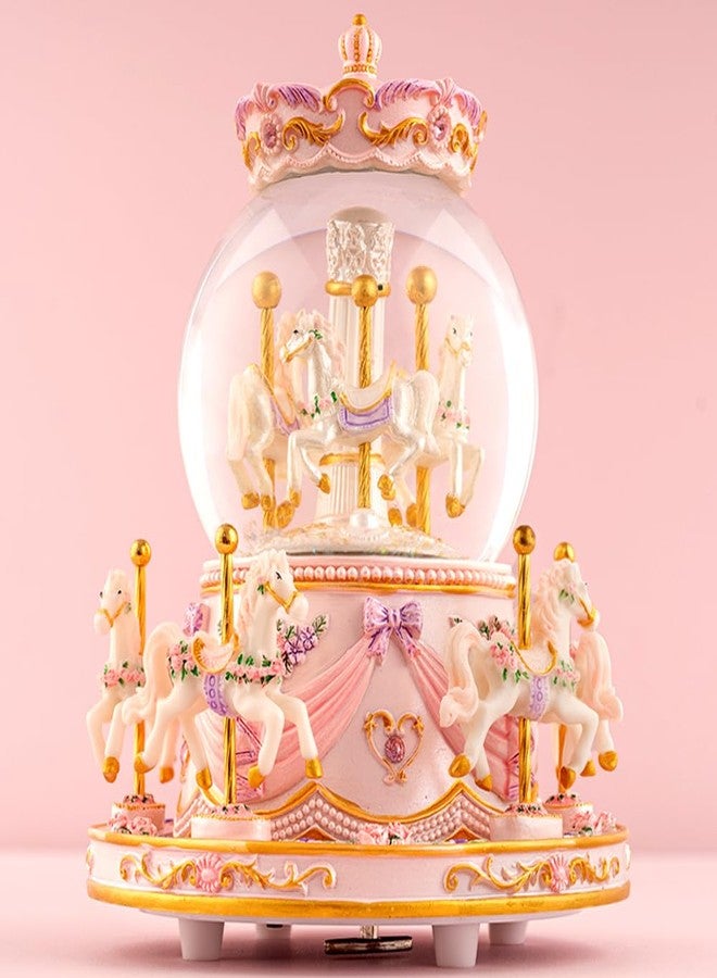 KISIVE You are My Sunshine Snow Globe Music Box Daughter Birthday Gifts for Women Girls Friend Sister, Christmas Xmas Valentine Snow Globe Granddaughter Carousel Horse Music Box Gifts - Image 1